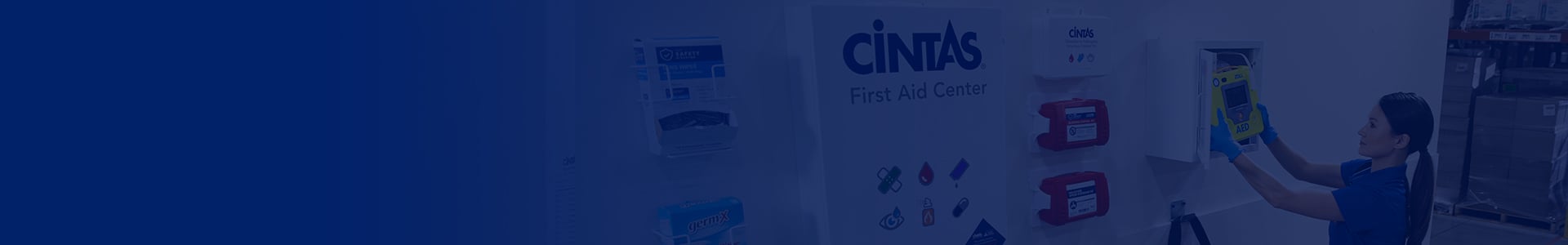 first aid and safety cabinet on wall