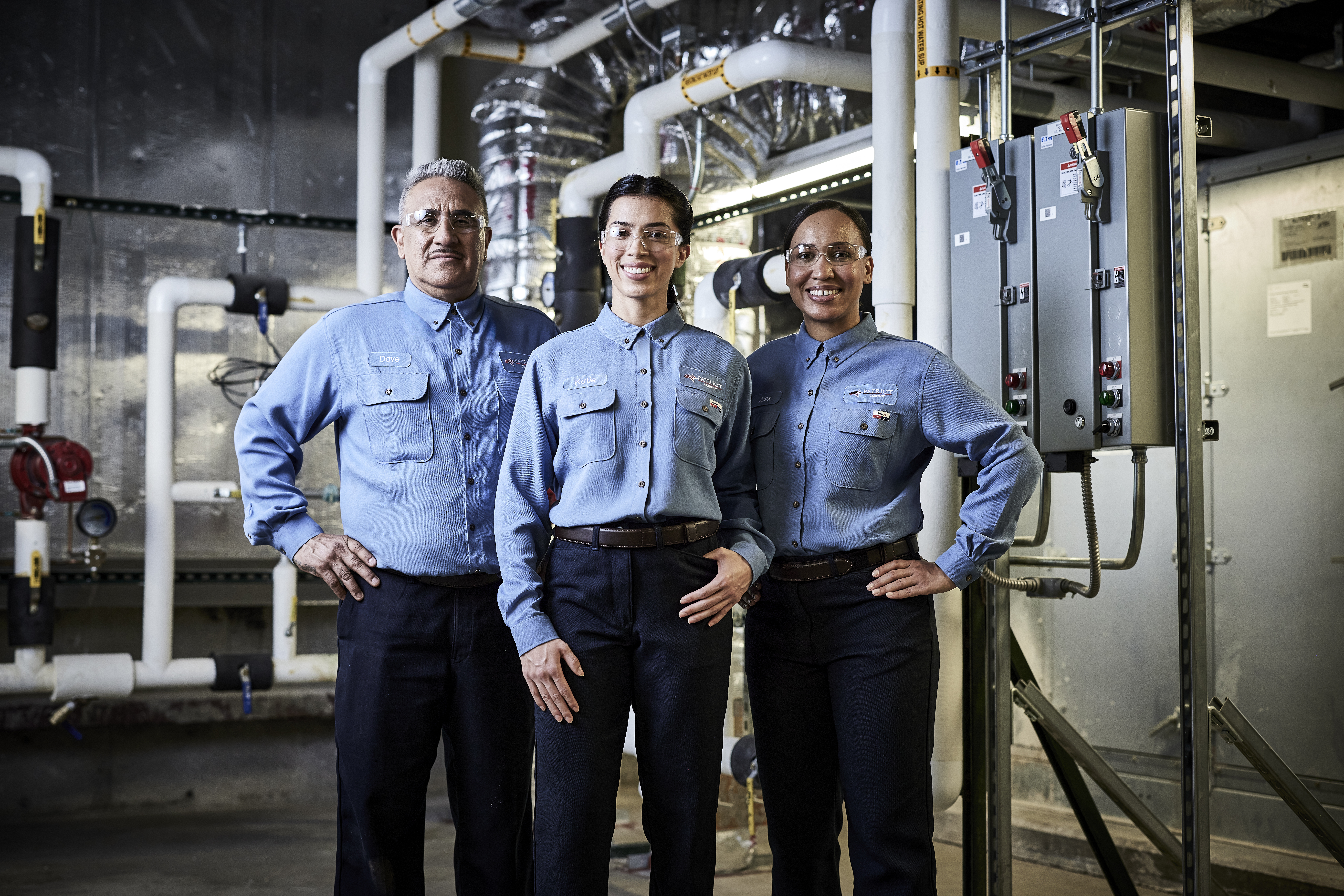 Employees wearing FRC uniforms