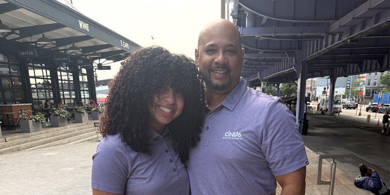 Father & Daughter outside