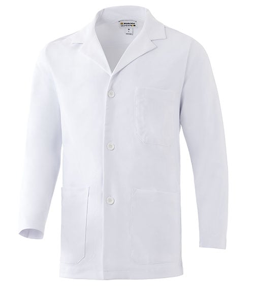 Mens Hip Length White Lab Coat