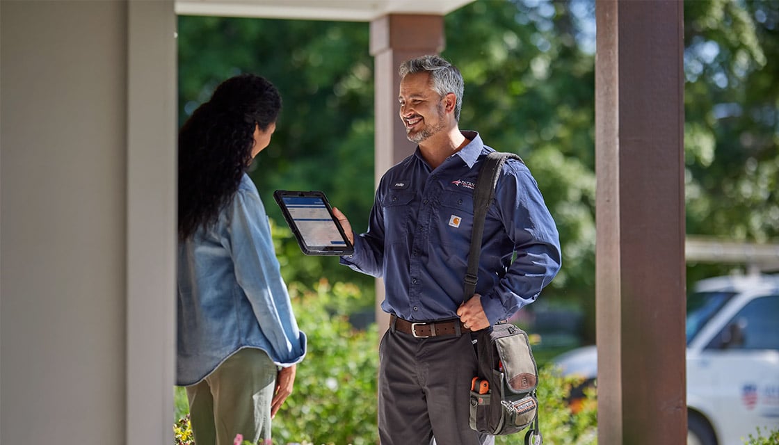 HVAC worker in Carhartt uniform