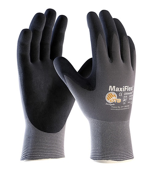 MaxiFlex Ultimate Gray Black Gloves