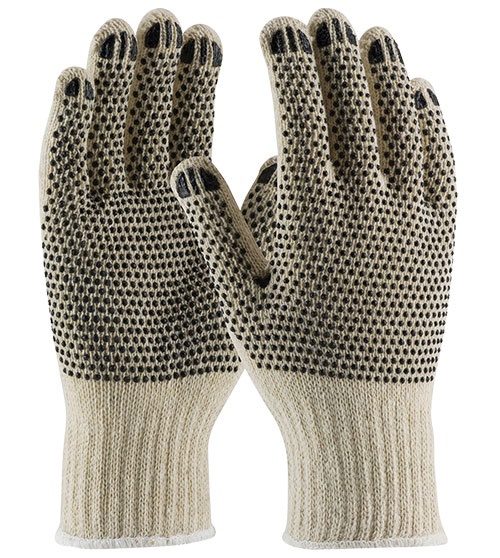 REGULAR WEIGHT, DOUBLE- SIDED PVC DOTTED GRIP - String Knit Work Gloves