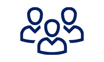 A trio of people icon