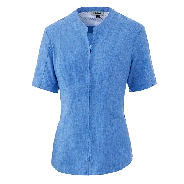 EffortFlex Women's Zip Front Tunic - Blue