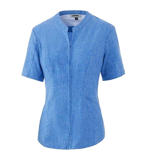 Design Collective EffortFlex Women's Zip Front Tunic Blue