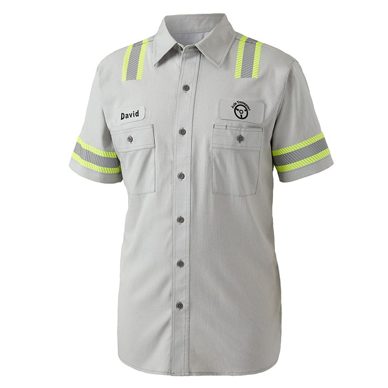 Cintas ProBrite® Men's E-Vis Short Sleeve Shirt Light Grey