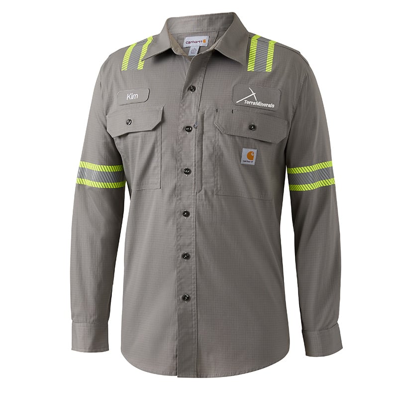 Carhartt E-Vis Rugged Flex Long Sleeve Shirt in Dark Grey