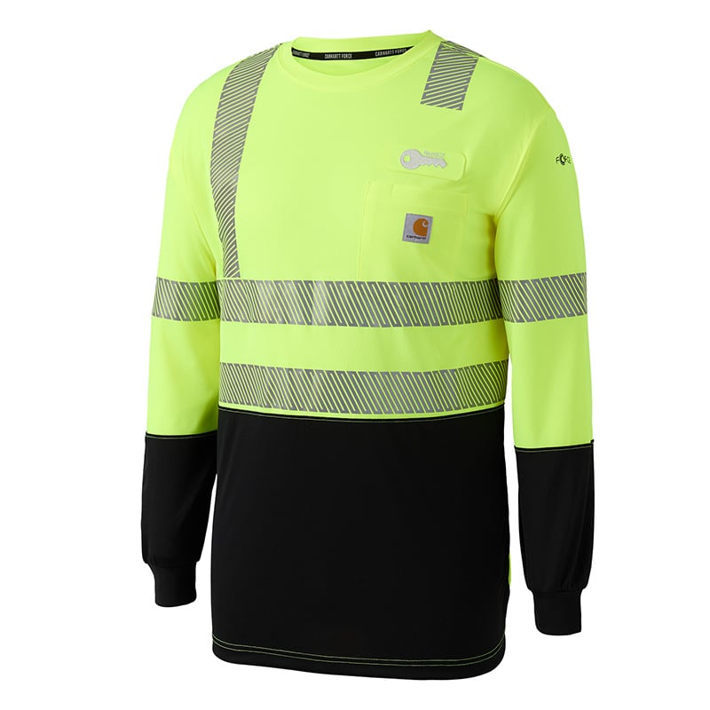 Carhartt® Hi-Vis Color Block Long Sleeve T-Shirt - Type R, Class 2