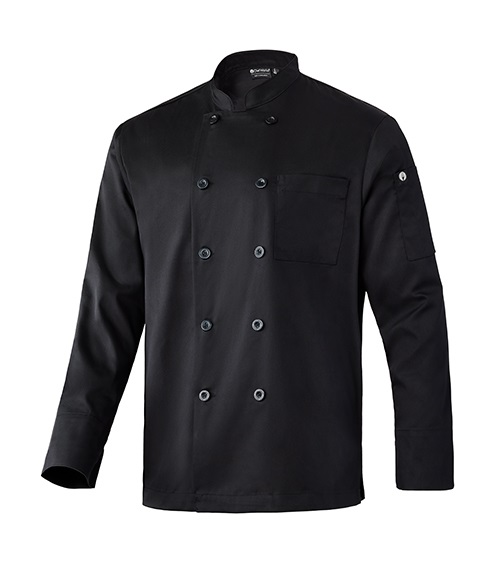 Black Chef Works Plastic Button Essential Chef Coat