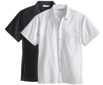 Chef Works shirts black and white short sleeve