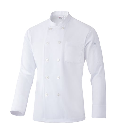 White Chef Works Plastic Button Essential Chef Coat