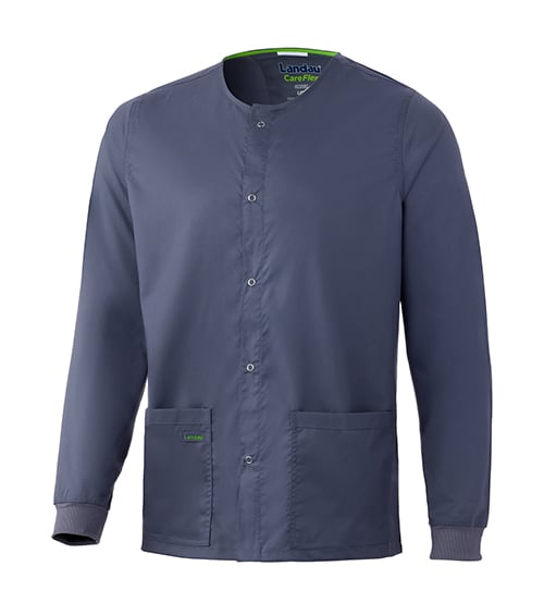 landau careflex unisex scrub top in steel