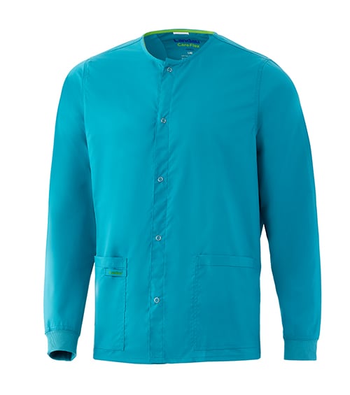 landau careflex unisex scrub jacket teal