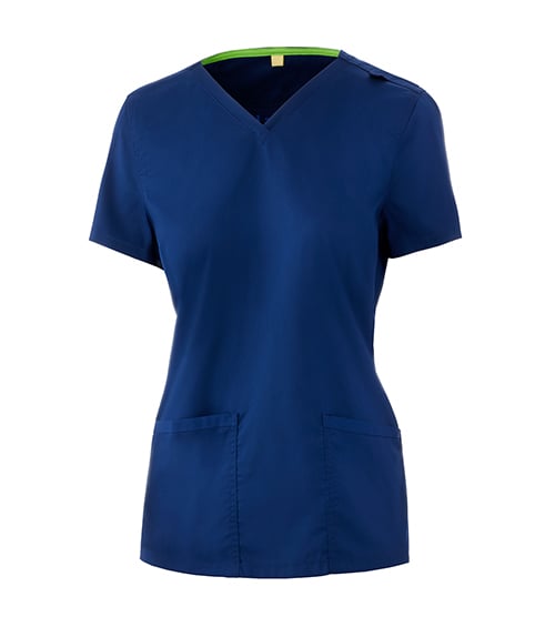 landau careflex female scrub top in navy