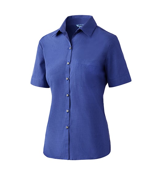 Blue short sleeve wrinkle-free shirt