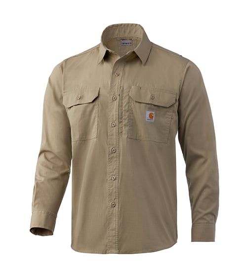 Brown Carhartt Rugged Flex Work Shirt