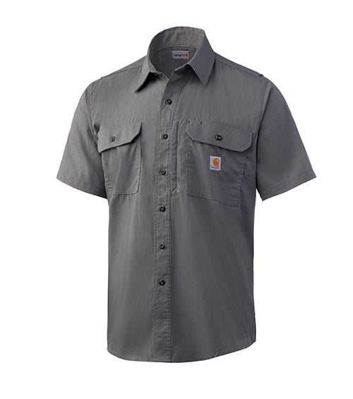 Grey Short Sleeve Carhartt Rugged Flex Work Shirt