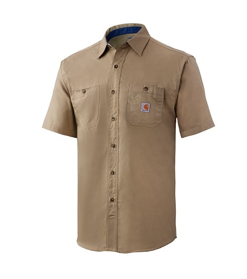 Khaki short sleeve Carhartt Tradesman Work Shirt