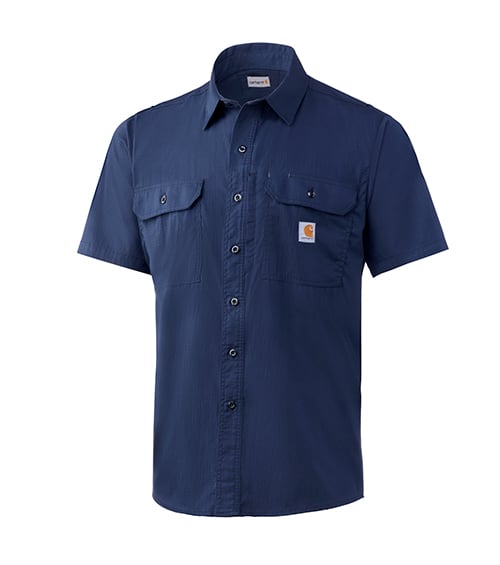 Navy Short Sleeve Carhartt Rugged Flex Work Shirt