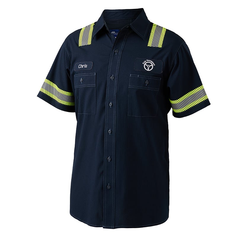 Cintas ProBrite® Men's E-Vis Short Sleeve Shirt Navy